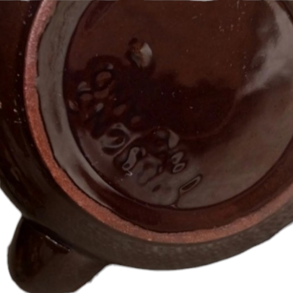 Vintage Japanese Brown Betty Rooster Ceramic Tea Set - Teapot, Sugar Bow… - Picture 11 of 13